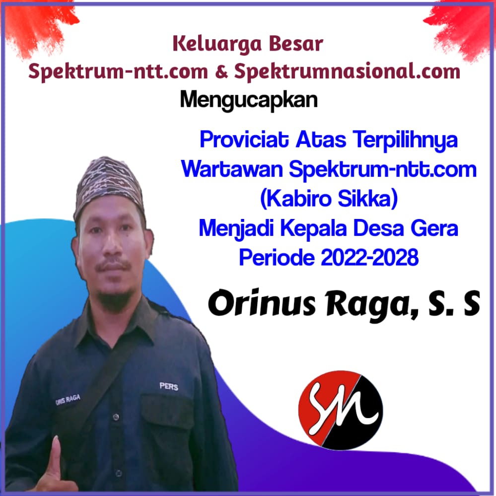 Orinus Raga, Wartawan dan Juga Kabiro Media Spektrum-ntt.com, spektrumnasional.com di Sikka  Menang Pilkades Desa Gera.